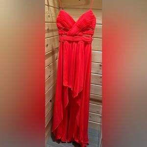 Deb high-low pink prom dress